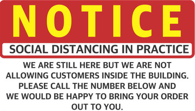 DECOR Production Social Distancing in Practice Emergency Sign