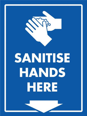 DECOR Production Sanitize Hand Here Emergency Sign