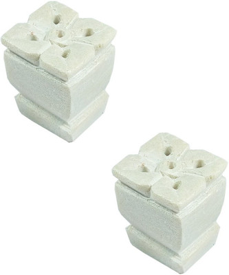 salvusappsolutions White Marble Incense Stick and Candle Holder Set of 2 Marble Incense Holder Set(White)