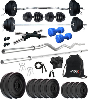 KRX 50 kg PVC 50 KG COMBO 343 With PVC Dumbbells Home Gym Combo