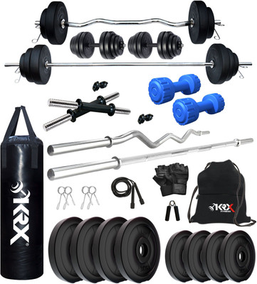 KRX 20 kg PVC 20 KG COMBO 2 with Unfilled Punching Home Gym Combo