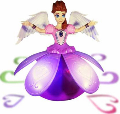 mayank & company Plastic Dancing Angel Girl Robot Doll with 3D Lights and Music (Multicolour) (Multicolor)(Multicolor)