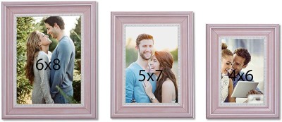 Painting Mantra Wood Wall Photo Frame(Pink, 3 Photo(s), 4x6, 5x7, 6x8)