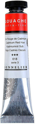 SENNELIER Extra fine Gouache Tube 21ml S3 Cadmium Red Light(Set of 1, Cadmium Red Light)