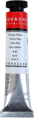 SENNELIER Extra Fine Gouache 21ml S4 Helios Red(Set of 1, Helios Red)