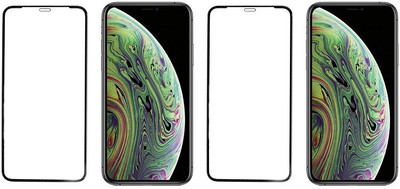 HOBBYTRONICS Edge To Edge Tempered Glass for Apple iPhone XS(Pack of 2)