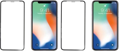 HOBBYTRONICS Edge To Edge Tempered Glass for Apple iPhone X(Pack of 2)