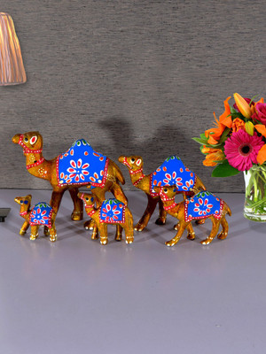 Flipkart SmartBuy Handcrafted S/5 Camel Showpiece Decorative Showpiece  -  15.24 cm(Paper Mache, Yellow)