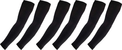 KUBER INDUSTRIES Cotton Arm Sleeve For Boys & Girls(Free, Black)