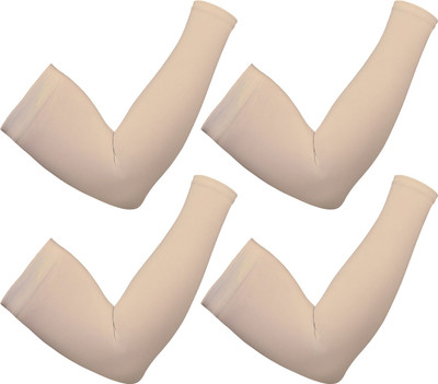 KUBER INDUSTRIES Cotton Arm Sleeve For Boys & Girls(Free, Beige)