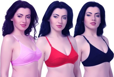 Zivosis Daily use everyday bra for girl and women for every occassion formal party wear collage office ethnic Women T-Shirt Non Padded Bra(Multicolor)