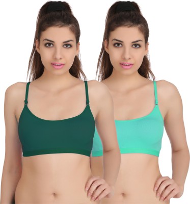 Fashion Comfortz P Sports Women Minimizer Non Padded Bra(Light Blue, Green)