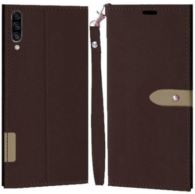 YAYAVAR Flip Cover for Samsung Galaxy A70, Samsung Galaxy A70s(Brown, Grip Case, Pack of: 1)