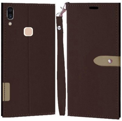 YAYAVAR Flip Cover for Vivo V9(Brown, Grip Case, Pack of: 1)