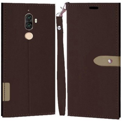 YAYAVAR Flip Cover for Lenovo K8 Note(Brown, Grip Case, Pack of: 1)