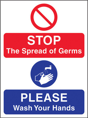 DECOR Production Stop The Spread of Germs Emergency Sign