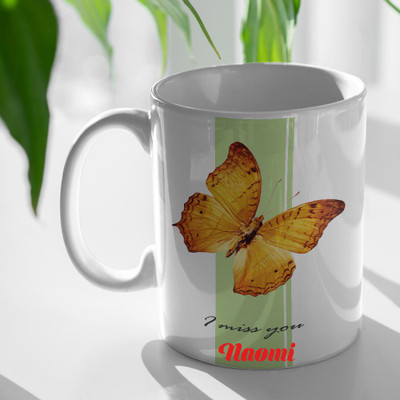 Beautum I MISS YOU Naomi Printed White Model No:SHINEMISSU013891 Ceramic Coffee Mug(350 ml)