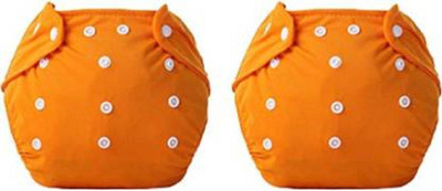 little monkeys Baby Cloth Pocket Diapers , Reusable Washable Adjustable Snap Buttons Waterproof Nappies for Newborn Infants with Wet-Free Insert(2 diaper and 2 insert)