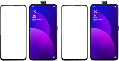 HOBBYTRONICS Edge To Edge Tempered Glass for Oppo F11 Pro(Pack of 2)