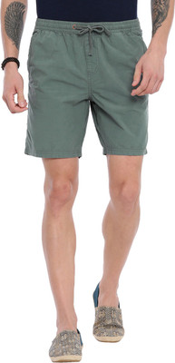 BREAKBOUNCE Solid Men Green Regular Shorts