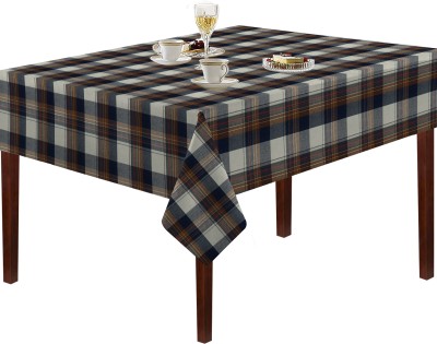 OASIS Checkered 8 Seater Table Cover(Blue, Cotton)