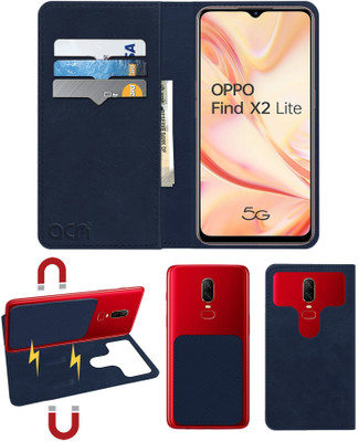 ACM Flip Cover for Oppo Find X2 Lite(Blue, Cases with Holder, Pack of: 1)
