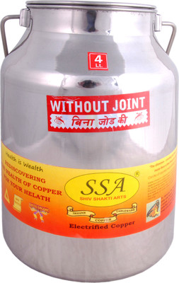 Shivshakti Arts Steel Milk Container  - 4000 ml(Silver)