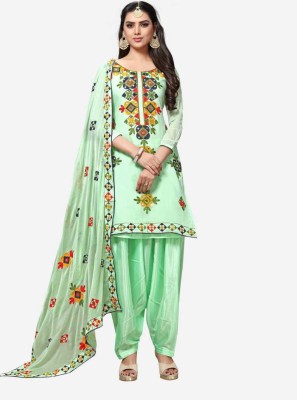 Ethnic Junction Chanderi Embroidered Salwar Suit Material