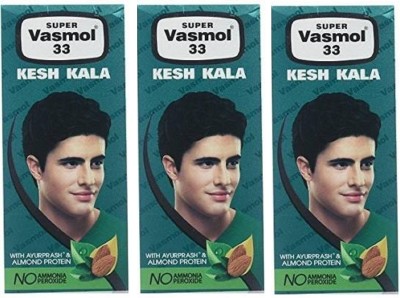 VASMOL Super Hair Dye(Kesh Kala_100 ML) PACK OF 3 Hair Oil(100 ml)