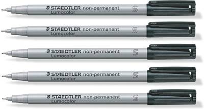STAEDTLER Lumocolor 0.4mm Non-Permanent Black 311-9 Fineliner Pen  (Pack of 5)