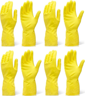 Mehta Safety Latex Rubber Pink Special Dish Kitchen Platform Washing,Home Bathroom Garden Other Type Of Safety Uses Sanitation Fashion Protective Home Kitchen Cleaing Gloves For Men Women 4 Pair Latex  Safety Gloves(Pack of 4)
