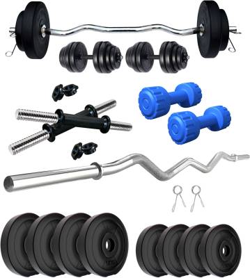 KRX 30 kg PVC 30 KG COMBO 3 WB-WA With PVC Dumbbells Home Gym Combo