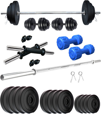 KRX 40 kg PVC 40 KG COMBO 9 WB-WA With PVC Dumbbells Home Gym Combo