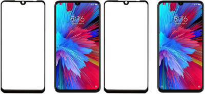 HOBBYTRONICS Edge To Edge Tempered Glass for Redmi Note 7(Pack of 2)