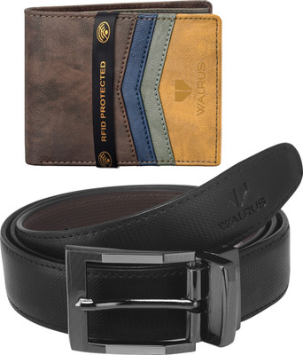 Walrus Wallet & Belt Combo(Multicolor)