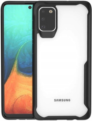 Phone Back Cover Pouch for Samsung Galaxy M21(Transparent, Black, Grip Case, Pack of: 1)