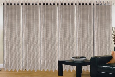 KUBER INDUSTRIES 214 cm (7 ft) Cotton Door Curtain (Pack Of 6)(Plain, Beige)