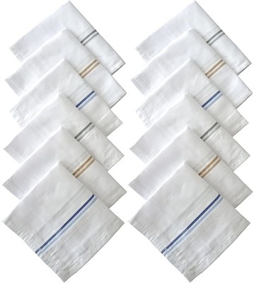 Fabreez Large Cotton Hanky For Men Striped XXL ( Size: 46 x 46 CM) [