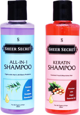 Sheer Secret All-In-One Shampoo 200ml and Keratin Shampoo 200ml(400 ml)