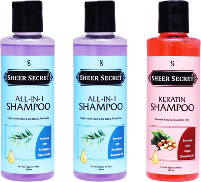 Sheer Secret All-In-One Shampoo 400ml and Keratin Shampoo 200ml(600 ml)