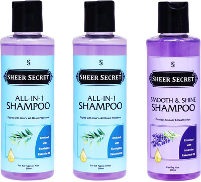 Sheer Secret All-In-One Shampoo 400ml and Smooth Shampoo 200ml(600 ml)