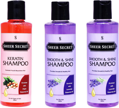 Sheer Secret Keratin Shampoo 200ml and Smooth Shampoo 400ml(600 ml)