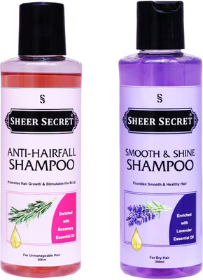 Sheer Secret Anti Hairfall Shampoo 200ml and Smooth Shampoo 200ml(400 ml)