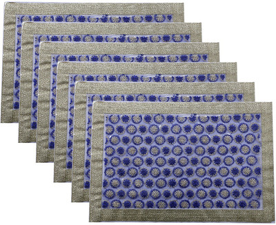 KUBER INDUSTRIES Rectangular Pack of 6 Table Placemat(Blue, PVC)