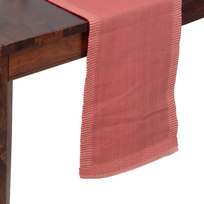 Fabindia Pink 147 cm Reversible Table Runner(Cotton)