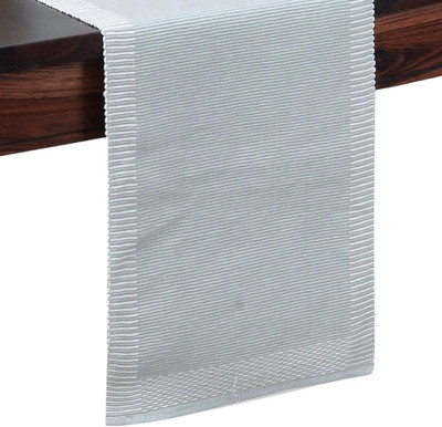 Fabindia Grey 113 cm Reversible Table Runner(Cotton)