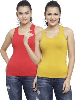 N-gal Casual Sleeveless Solid Women Multicolor Top
