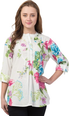 Cwtch Casual 3/4 Sleeve Printed Women Multicolor Top