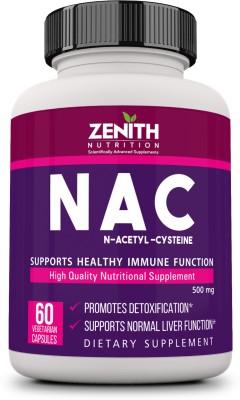 Zenith Nutrition Nutrition NAC, Liver & Antioxidant support, 500mg ? 60 Nos Lab tested(60 No)