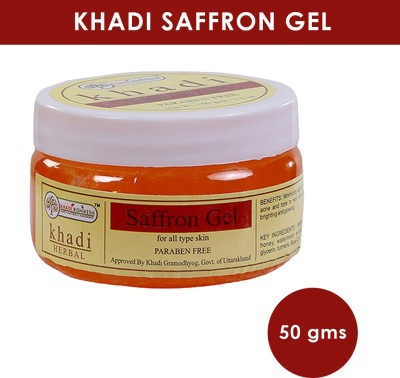 Khadi Rishikesh Herbal Saffron Gel ,minimizeg signs of ageing, get rid of acne & tone to skin remove tan,help in skin brighting & glowing(150 g)(150 g)